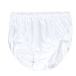 Vintage sissy Nylon and Lace white brief Panties Hanes size XL/8